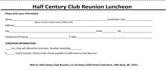 2019 BBQ Lunch Registration Form